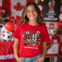 Canada World Cup Soccer Red T-shirt